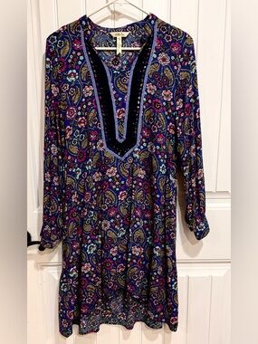 Matilda Jane Navy Floral Paisley Long Sleeve Tunic Dress